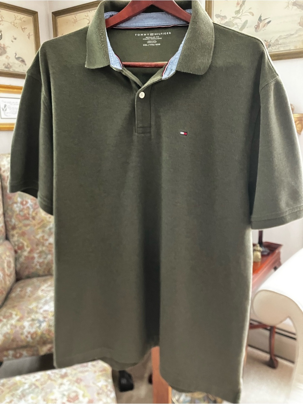 Tommy Hilfiger Olive Green Pique Polo Shirt XXL